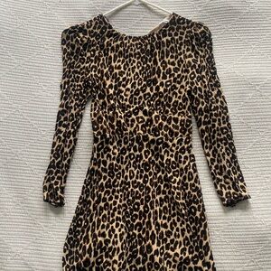 Reformation Laken Leopard Mini Dresss